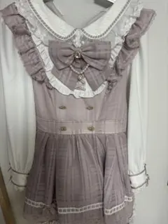 シアーチェックエプロンフリルワンピース リズリサ LIZLISA