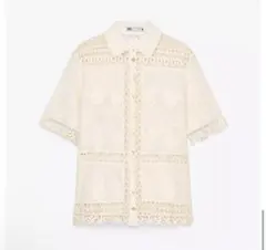 ZARA クロシェ編みコンビブラウスのサムネイル