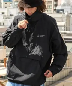 GERRY別注 ナイロン オーバーサイズ ハーフジップアノラックスタンドブルゾン