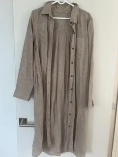 リネン ベージュ ロングシャツのサムネイル
