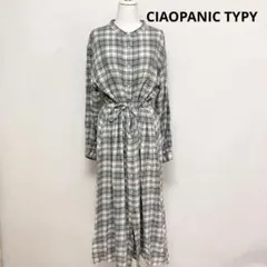 チャオパニックティピー　長袖シャツワンピース　ブルー系