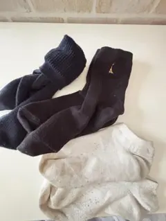 スクールソックス黒 白 紺3足セット