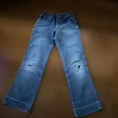 ライトブルーダメージデニムパンツ