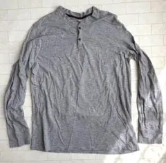 BANANA REPUBLIC ヘンリーネック 長袖Tシャツ グレー Lのサムネイル