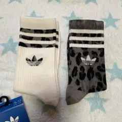 adidas レオパード柄 ソックス 2足セットのサムネイル