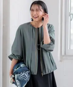 23区 【接触冷感/速乾】シアータンブラー ブルゾン2024SS完売品　カーキのサムネイル