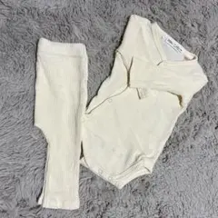 ZARA ワッフルロンパース セットアップ