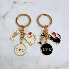 新品未使用✨猫 キーホルダー 2個セット ペア