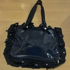 ザッカマート 痛バッグ 痛バ フリルデザイン A4 ブラック 黒 5周年