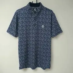 A 美品 FJ フットジョイ ポロシャツ ネイビー 花柄 ポロシャツ L