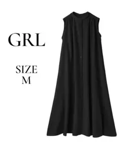 GRL ギャザーノースリーブシャツワンピース