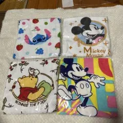 キャラクタータオルセット 4枚 スティッチ ミッキー プーさん ミニー