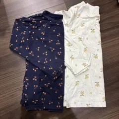 長袖カットソー 130cm ネイビー・ホワイト2枚セット