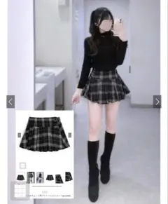 インパン付きチェック柄プリーツミニスカート