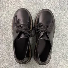 厚底 レースアップシューズ ブラック