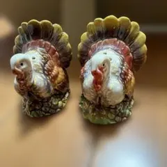 レトロ　小鳥　陶器製　ソルト＆ペッパー　置物　2点セット品 アンティーク ガラス製 ソルト＆ペッパー 調味料入れ 白鳥型 小物入れ
