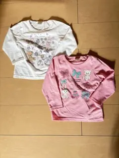 値下げベビー服2点セット90センチ　白、ピンク　未使用　即発送