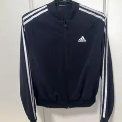 adidas レディース黒 ストライプ ジャージジャケット