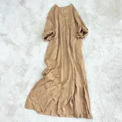 美品　ジャーナルスタンダードレリューム　ロングシャツワンピース　ベージュ　Fのサムネイル