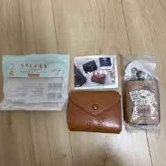 SNOOPY 三つ折り財布 ブラウン　スマートキーケース　セット