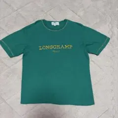 LONGCHAMP ロゴ刺繍 Tシャツ グリーン M 半袖緑Tのサムネイル