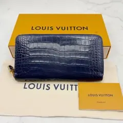CHANEL リアルクロコダイル ラウンド 長財布 ネイビー 箱付き - メルカリ