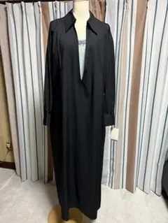 大人女子新品未使用タグ付ブラック シャツワンピース 長袖