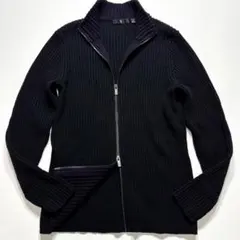 美品✨ UNIQLO +J ドライバーズ ジップ ニット Lサイズ 黒 厚手