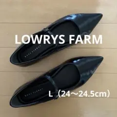 【未着用】LOWRYS FARM ポインテッドシューズL ブラックのサムネイル