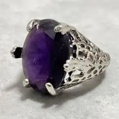 パトリックコックス 大粒アメジストカラー シルバーリング 13号 3×2cm