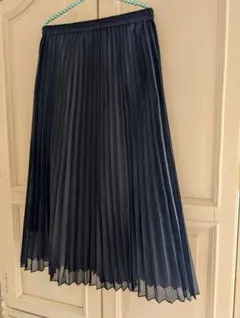 GU ブラックシフォン プリーツスカート S