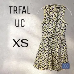 ZARA TRFALUC ワンピース 総柄 XS ノースリーブ フレア