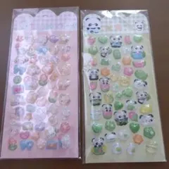 ぷくっと高クオリティかわいいぷくぷくどうぶつシール　2枚セット