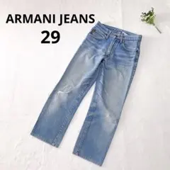 アルマーニジーンズ デニムパンツ メタルロゴ ヴィンテージ ライトブルー L