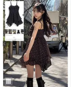 イレヘムキャミソール花柄ミニワンピース dk1351
