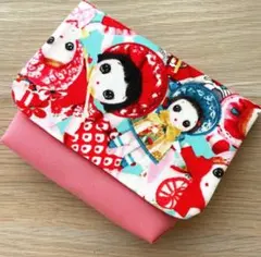 マチ付き移動ポケット　女の子　レトロ人形①