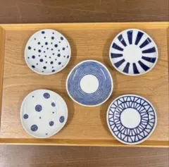 波佐見焼　藍玉　小皿揃❣️ラスト１セット‼️のサムネイル
