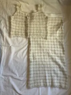 GRL シャギーニットチェック柄トップスXタイトスカートセットアップ dr491