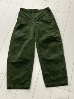 コーデュロイカーブパンツ/グリーン/Sサイズ
