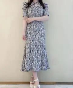 AnMILLE ワンピース アンミール オフ ホワイトレースライン ドット