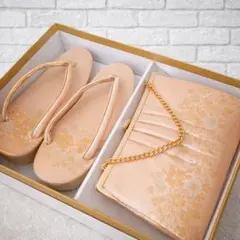 草履バッグセット Lサイズ シャンパンゴールド 振袖 留袖 結婚式
