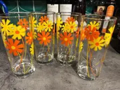 tak h様専用）アデリア　レトロポップ　花柄　グラス　当時物