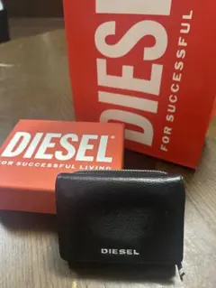 あ*あ様 DIESEL レザー 二つ折り財布 ブラックのサムネイル