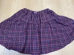 anyFAM ボルドー系チェック スカート 130