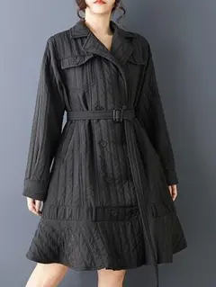 絶対欲しい スーツカラー 個性派デザイン ロングコート 着痩せ 無地 切り替