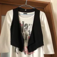黒　ベスト　カーディガン