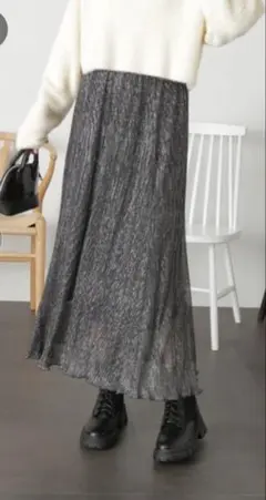 FREE'S MART ラメプリーツスカート　ブラック S