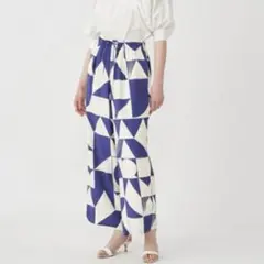 Ballsey セルフロートプリント タックセミワイドパンツ サイズ34 今季物 Ballsey セルフロートプリント タックセミワイドパンツ サイズ34 今季