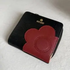 MARYQUANT 二つ折り 財布 ブラック デイジー ウォレット 花 モチーフ
