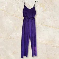 FOREVER 21 パープルオールインワン【 S 】プリーツサロペットパンツのサムネイル